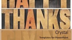 Presentation with happy thanksgiving - Slide set consisting of happy thanksgiving - isolated text background and a gold colored foreground