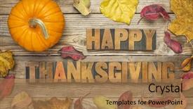  Presentation with wood rustic - Slide deck featuring happy thanksgiving - text in vintage background and a coral colored foreground