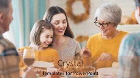  Presentation with grandparents day - Audience pleasing presentation consisting of happy thanksgiving day autumn feast family sitting at the table and celebrating holiday grandparents mother father and child traditional dinner backdrop and a coral colored foreground