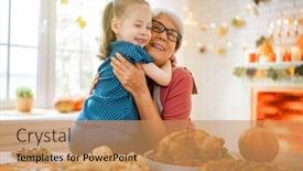  Presentation with happy thanksgiving - PPT layouts consisting of happy-thanksgiving-day-autumn-feast background and a coral colored foreground