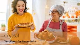  Presentation with happy thanksgiving - Presentation theme consisting of happy-thanksgiving-day-autumn-feast background and a gold colored foreground