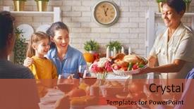  Presentation with happy thanksgiving - Cool new slide deck with happy thanksgiving day autumn feast backdrop and a red colored foreground