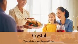  Presentation with thanksgiving dinner - Cool new theme with happy thanksgiving day autumn feast backdrop and a yellow colored foreground