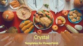  Presentation with family day - PPT theme featuring happy thanksgiving day autumn feast background and a red colored foreground