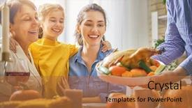  Presentation with happy thanksgiving - Colorful presentation design enhanced with happy thanksgiving day autumn feast backdrop and a red colored foreground