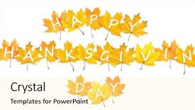  Presentation with happy thanksgiving - Slide deck with happy thanksgiving day autumn leaves background and a blonde colored foreground