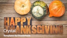  Presentation with happy thanksgiving - Slide set with happy thanksgiving greeting card - text background and a coral colored foreground