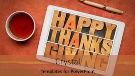  Presentation with happy thanksgiving - Presentation consisting of happy-thanksgiving-greeting-card-word background and a red colored foreground