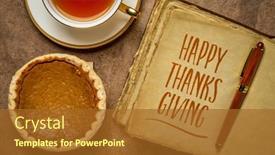  Presentation with happy thanksgiving - Theme having happy-thanksgiving-handwriting background and a tawny brown colored foreground