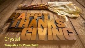  Presentation with happy thanksgiving - PPT theme having happy-thanksgiving-in-vintage-letterpress background and a tawny brown colored foreground