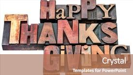 Presentation with happy thanksgiving - Slide deck having happy thanksgiving sign or greeting background and a coral colored foreground