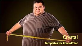  Presentation with tape measure - Presentation consisting of happy that he defeated anorexia background and a tawny brown colored foreground