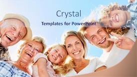  Presentation with grandparents - Beautiful PPT theme featuring happy-three-generation-family backdrop and a sky blue colored foreground