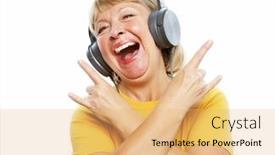  Presentation with old music - Presentation theme having happy-time-for-funny-old background and a yellow colored foreground