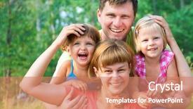  Presentation with family children - Slide deck enhanced with happy times - family lifestyle portrait background and a coral colored foreground