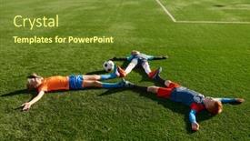  Presentation with star field - Presentation consisting of happy-tired-football-player-lying background and a  colored foreground