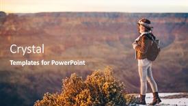  Presentation with grand canyon - Slides featuring happy-tourist-in-the-grand and a coral colored foreground