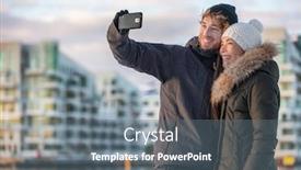  Presentation with travel friends - Cool new presentation theme with happy-tourists-couple-taking-photo backdrop and a gray colored foreground