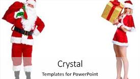  Presentation with white christmas - Slide deck consisting of happy traditional santa claus christmas background and a white colored foreground