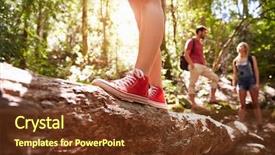  Presentation with happy trails - Cool new PPT layouts with happy trails - close up of feet balancing backdrop and a tawny brown colored foreground