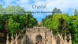  Presentation with traveler - Slide set enhanced with happy-traveler-woman-in-portugal background and a cool aqua colored foreground