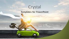  Presentation with vehicle - Audience pleasing presentation design consisting of happy travelling on toy vehicle backdrop and a lemonade colored foreground