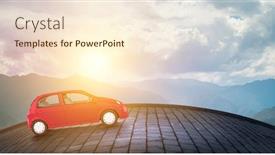  Presentation with vehicle - Presentation theme featuring happy-travelling-on-toy-vehicle background and a cream colored foreground