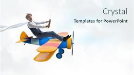  Presentation with vehicle - Beautiful slide set featuring happy-travelling-on-toy-vehicle backdrop and a sky blue colored foreground