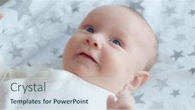  Presentation with old clothes - Slides featuring happy-two-month-old-baby background and a sky blue colored foreground