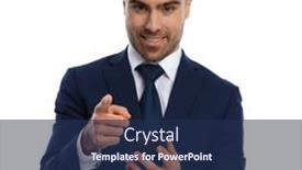  Presentation with navy blue - Audience pleasing theme consisting of happy-unshaved-man-in-navy backdrop and a navy blue colored foreground