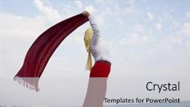  Presentation with middle eastern traditional dishes falafel - Amazing slide deck having happy vacation on sea beach backdrop and a  colored foreground