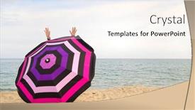  Presentation with vacation - Presentation theme featuring happy-vacation-with-shade background and a cream colored foreground
