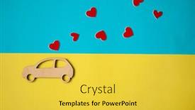  Presentation with auto - Amazing PPT theme having happy-valentine-day-concept-miniature backdrop and a yellow colored foreground