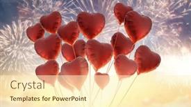  Presentation with happy holiday - Presentation theme featuring happy-valentine-s-day-banner background and a cream colored foreground