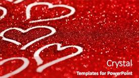  Presentation with glitter - Amazing PPT theme having happy valentine's day card with hearts on glitter background backdrop and a crimson colored foreground