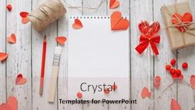  Presentation with romantic gift - Presentation theme featuring happy-valentine-s-day-photography background and a soft green colored foreground