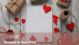  Presentation with text box - Cool new slide set with happy-valentine-s-day-photography backdrop and a coral colored foreground