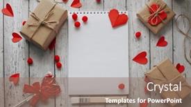  Presentation with romantic gift - Presentation design enhanced with happy-valentine-s-day-photography background and a coral colored foreground