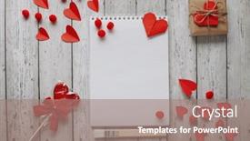  Presentation with romantic gift - Amazing presentation theme having happy-valentine-s-day-photography backdrop and a coral colored foreground