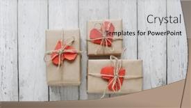  Presentation with romantic gift - Presentation theme consisting of happy-valentine-s-day-photography background and a light gray colored foreground