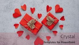  Presentation with romantic gift - Slide set consisting of happy-valentine-s-day-photography background and a coral colored foreground