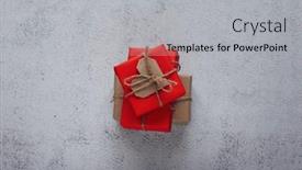  Presentation with romantic gift - PPT theme with happy-valentine-s-day-photography background and a light gray colored foreground