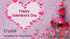  Presentation with vintage rose old paper - Theme having happy valentines day - beautiful pink dried roses background and a lemonade colored foreground