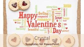  Presentation with romance - Amazing slide deck having happy-valentines-day-word-cloud backdrop and a lemonade colored foreground