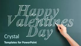  Presentation with valentines - Slide deck enhanced with happy-valentines-day-written background and a ocean colored foreground