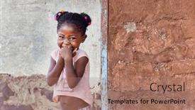  Presentation with village - Slides consisting of happy-village-african-girl and a coral colored foreground