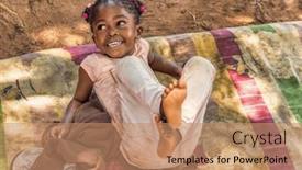  Presentation with village - Slide set having happy-village-african-girl and a coral colored foreground