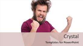  Presentation with winner - Cool new PPT layouts with happy winner crazy bearded man backdrop and a lemonade colored foreground