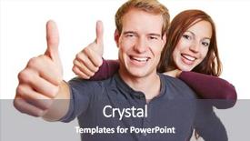  Presentation with winning - PPT layouts having happy winning couple holding their background and a dark gray colored foreground