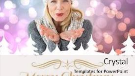  Presentation with winter border - PPT theme having happy winter blonde against border background and a lemonade colored foreground